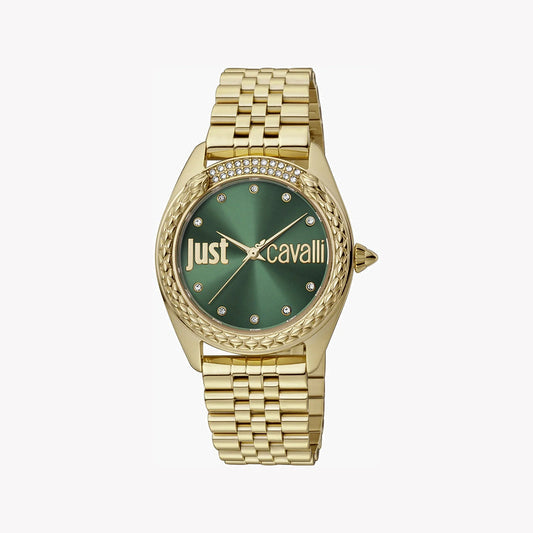 JUST CAVALLI WOMEN'S GOLD WATCH, GREEN DIAL | JC1L195M0075