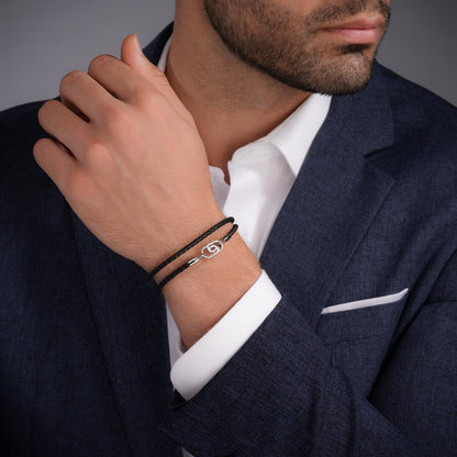 Cerruti 1881 Black Double Wrap Bracelet CIAGB0015401