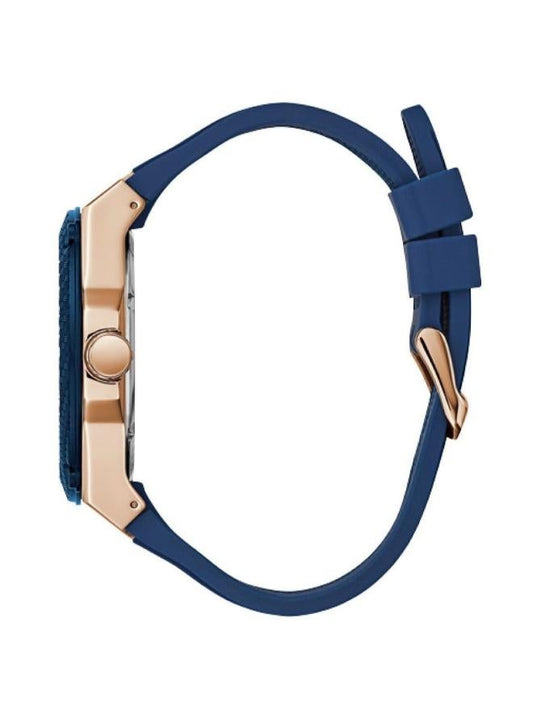 GUESS Watch for Men, Blue Silicone Strap-W1049G2