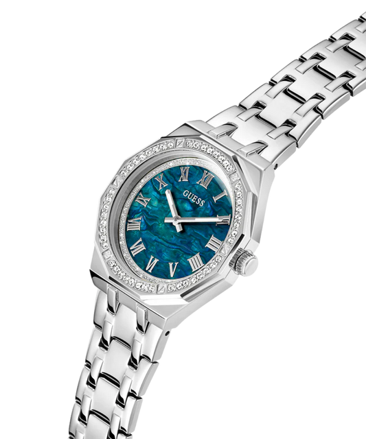 GUESS Ladies Silver Tone Analog Watch   GW0770L1