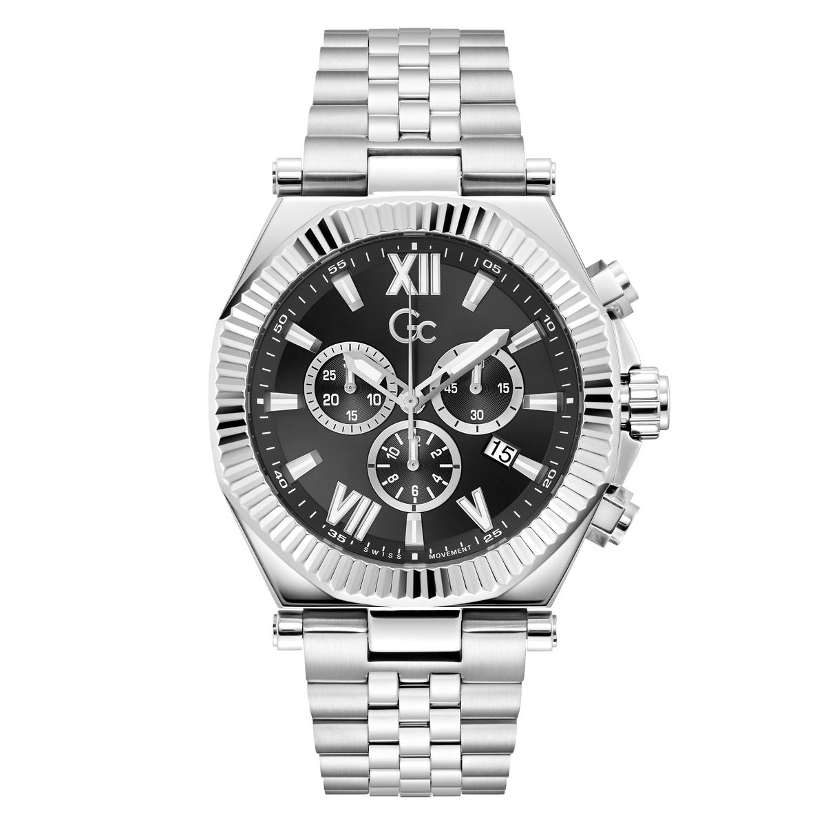 Gc Atlas Chrono Metal Men Watch Silver Stainless Steel Bracelet Z66001G2