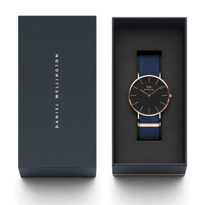 Classic Bayswater Black Rose Gold - DW00100281