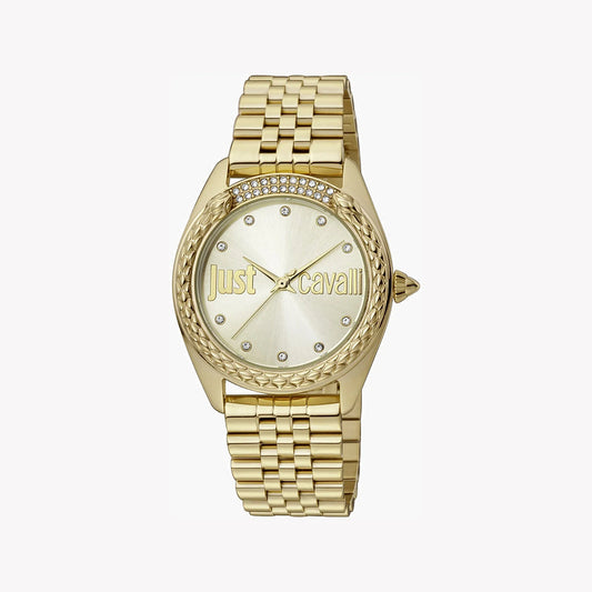 JUST CAVALLI WOMEN'S GOLD STAINLESS STEEL WATCH, CHAMPAGNE DIAL | JC1L195M0065