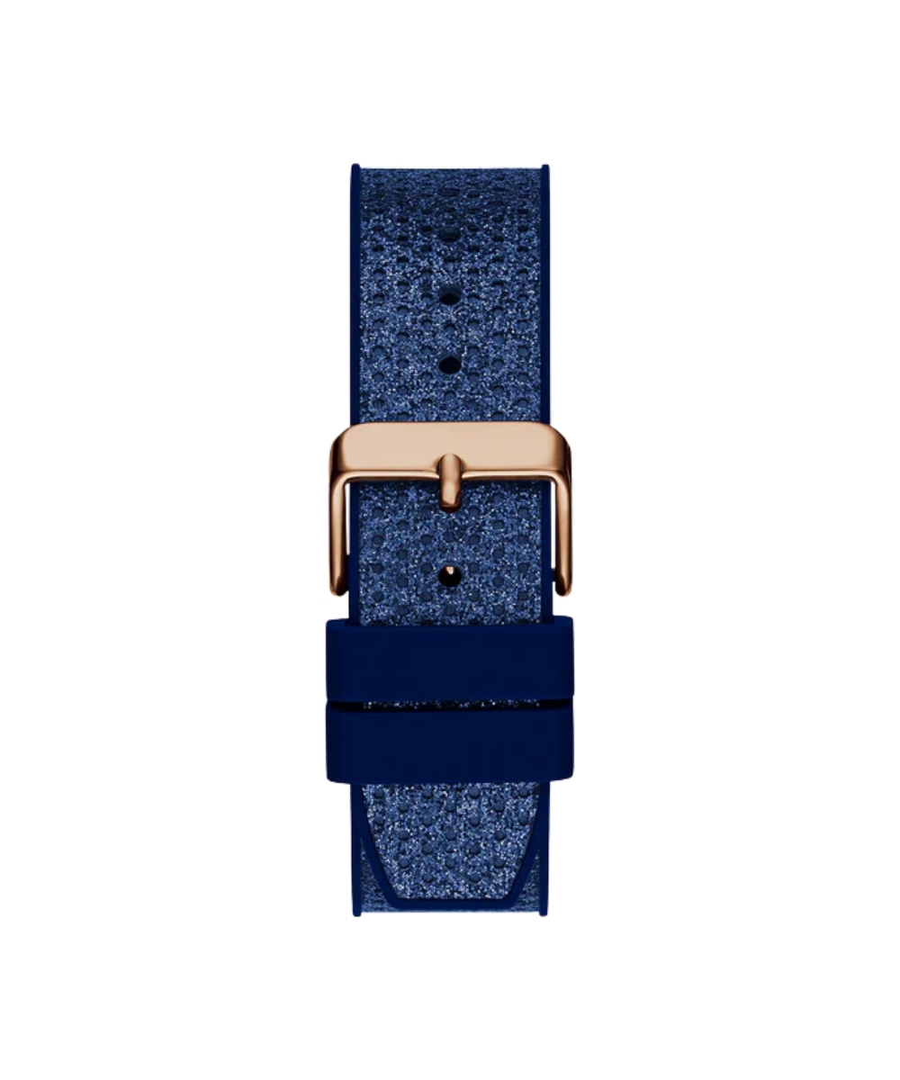 Guess Women's Rose Gold Watch, Blue Leather Band | Gw0620l3