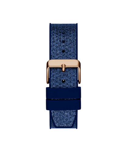 Guess Women's Rose Gold Watch, Blue Leather Band | Gw0620l3