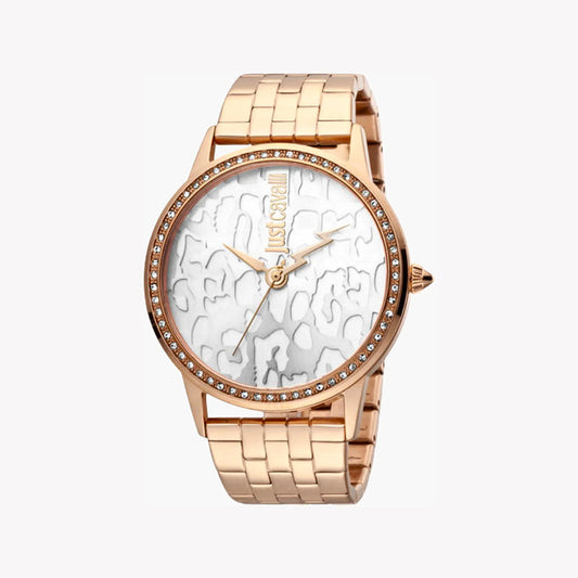 Just Cavalli Women's Rose Gold Watch, Silver Dial - JC1L094M0075