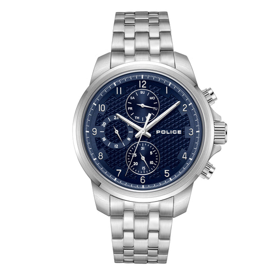 POLICE Watches Mensor PEWJK0021505 Men's Watch Analogue Quartz with Stainless Steel Bracelet, silver, Classic