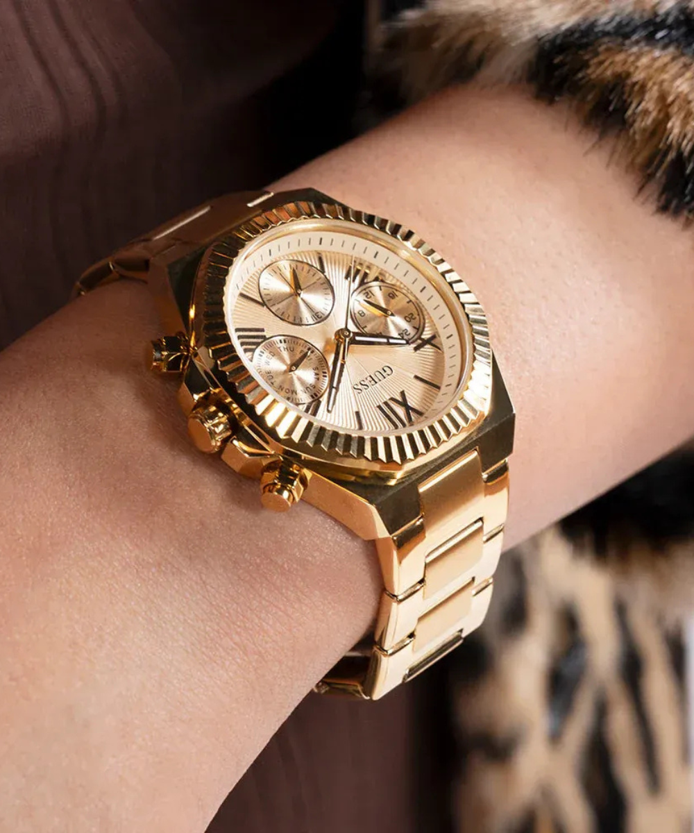 Guess Women's Gold Stainless Steel Watch, Champagne Dial | Gw0769l2