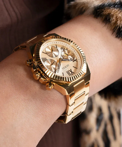 Guess Women's Gold Stainless Steel Watch, Champagne Dial | Gw0769l2