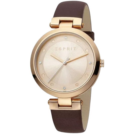 Esprit Breezy ES1L165L0035 Rose Gold Brown Leather