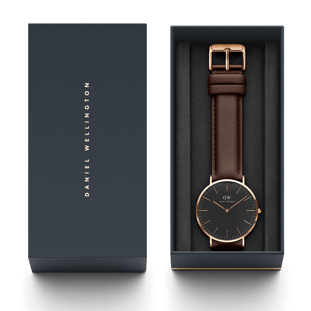 Classic Bristol Black Rose Gold - DW00100125