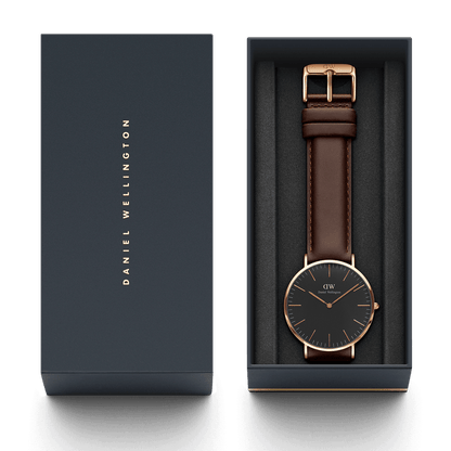 Classic Bristol Black Rose Gold - DW00100125