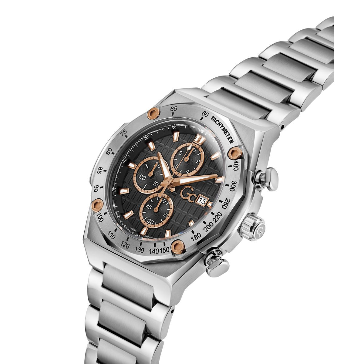 Gc Idol Sport Chrono Metal Men Watch Silver Stainless Steel Bracelet Z68002G2