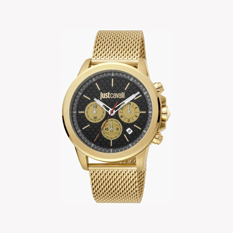 Just Cavalli Men's Gold Watch, Black Dial - JC1G140M0075