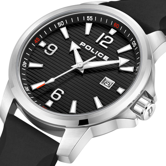 Police Men Analog Quartz Watch with Silicone Strap PEWJN0020903