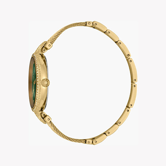 JUST CAVALLI WOMEN'S GOLD WATCH, GREEN MOTHER OF PEARLS DIAL | JC1L169M0035