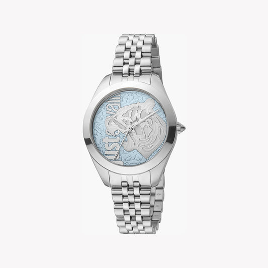 JUST CAVALLI WOMEN'S SILVER WATCH, BLUE DIAL | JC1L210M0135