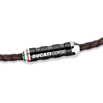 Ducati DTAGB2137210 Magnete Pelle Brown Leather Bracelet