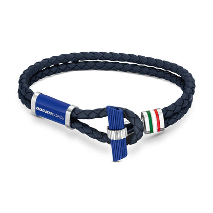 Ducati DTAGB2136809 Collezione T Navy Leather Bracelet