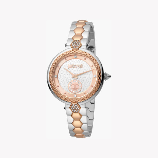 JUST CAVALLI WOMEN'S SILVER & ROSE GOLD WATCH, SILVER DIAL | JC1L128M0105