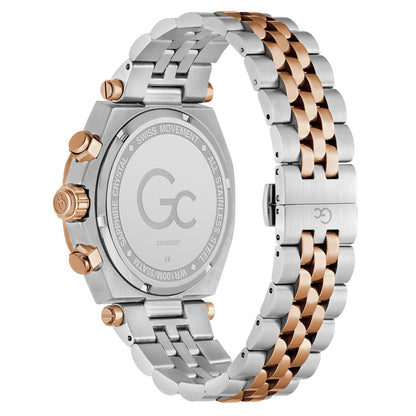 Gc Atlas Chrono Metal Men Watch Silver & Rose Gold Stainless Steel Bracelet Z66002G7