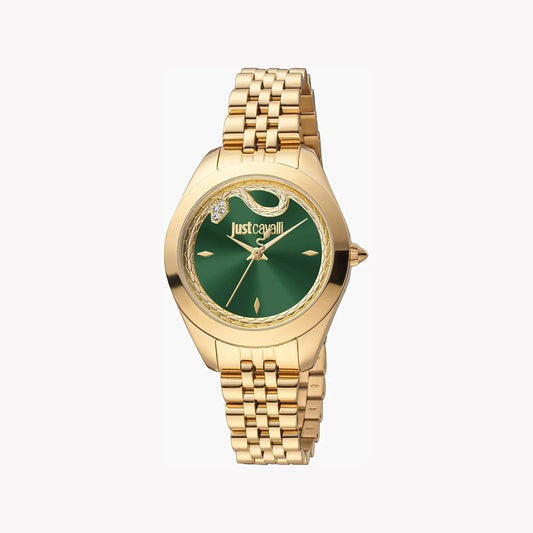 JUST CAVALLI WOMEN'S GOLD WATCH, GREEN DIAL | JC1L210M0275