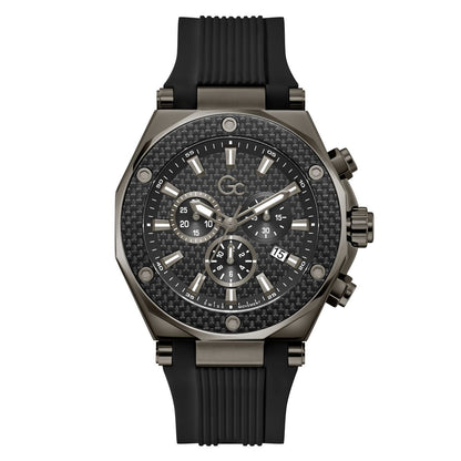 Gc Legacy Chrono Silicone Men Watch Black Silicone Strap Z18009G2