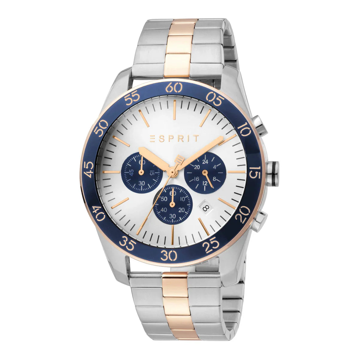 Esprit Men's White Dial Two-Tone Stainless Steel ES1G204M0105