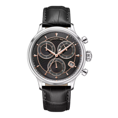 Cerruti 1881 Dervio Men's Chronograph Black Leather Watch - CIWGC0073301