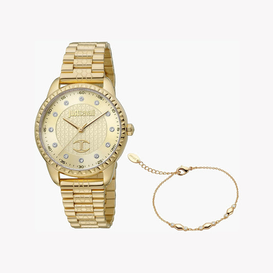 JUST CAVALLI WOMEN'S GOLD WATCH, CHAMPAGNE DIAL | JC1L176M0055