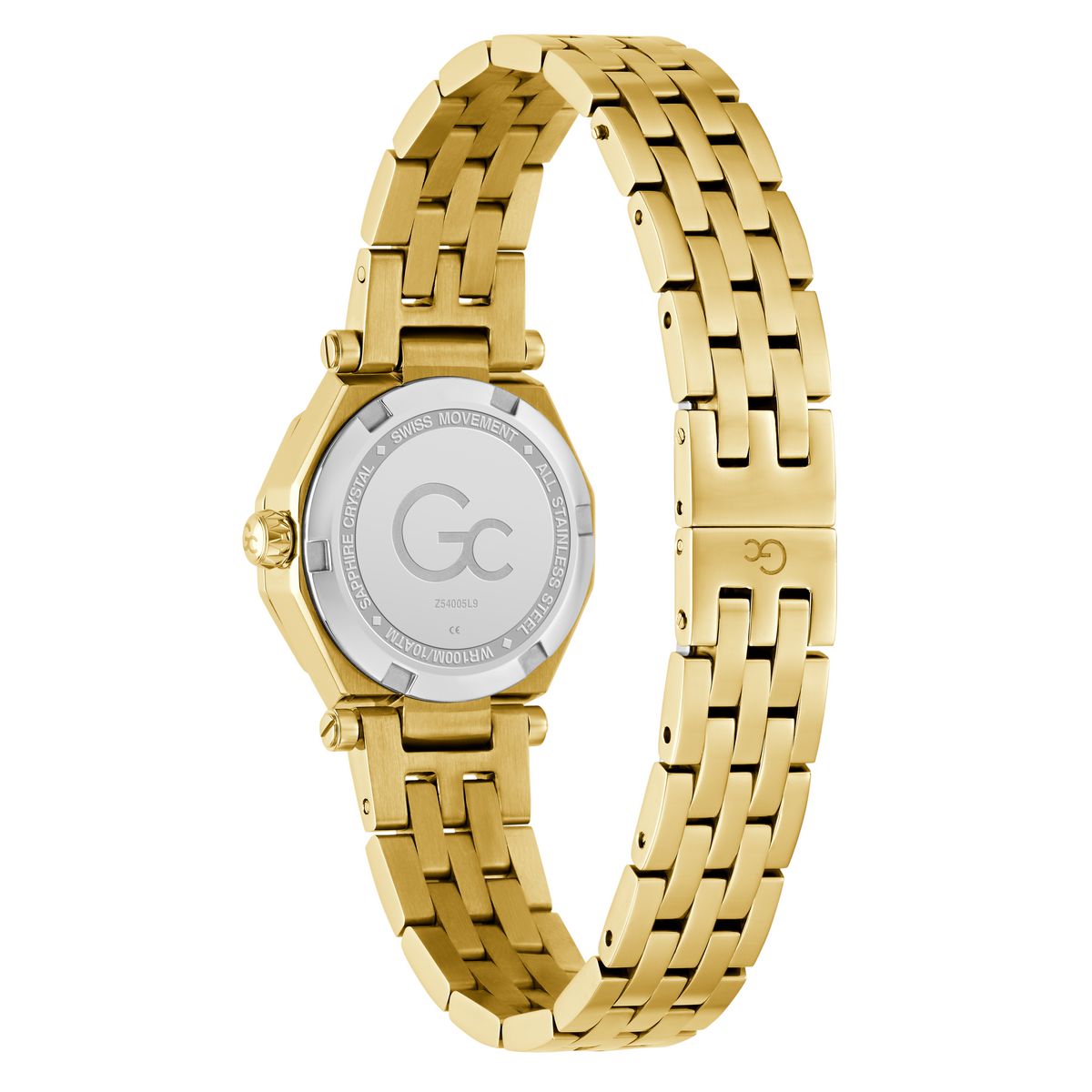 Gc Gleam Mini Small Size Metal Women Watch Yellow Gold Stainless Steel Bracelet Z54005L9