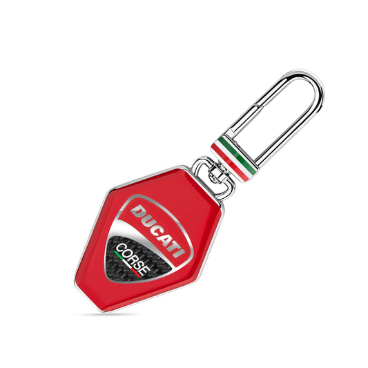 Ducati DTAGK2138002 Stile Stainless Steel + Red Enamel Keyring