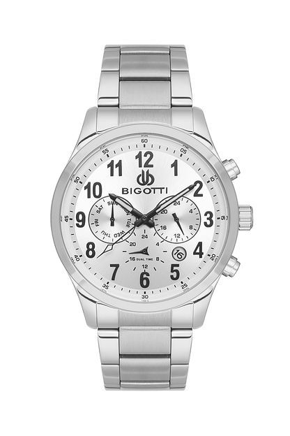 BIGOTTI MILANO Men's Silver Stainless Steel Watch - BG.1.10508-1