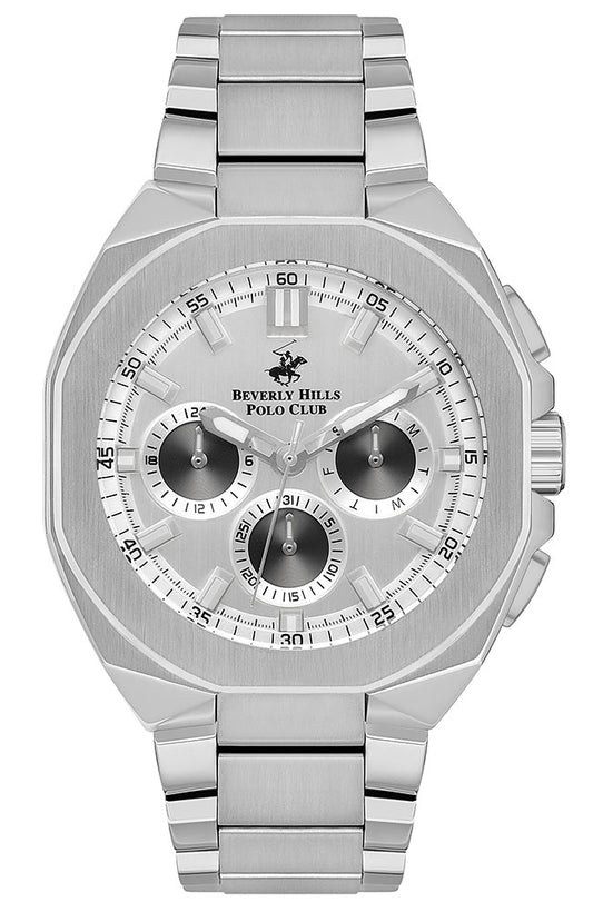 Beverly Hills Polo Club Men's Multi-Function Silver Dial Watch BP3537X.330