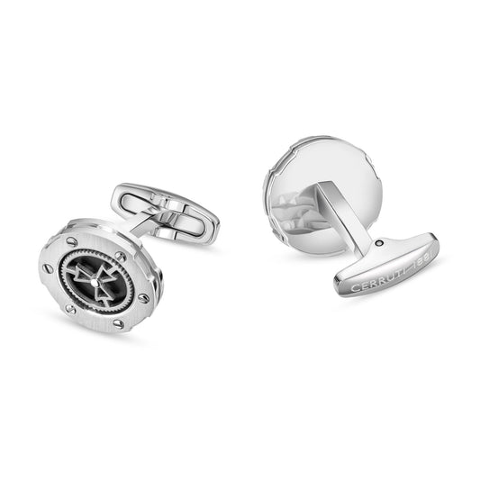 Cerruti 1881 CIAGC0008602 Cuff 2 G Two Tone Silver Gray Cufflinks