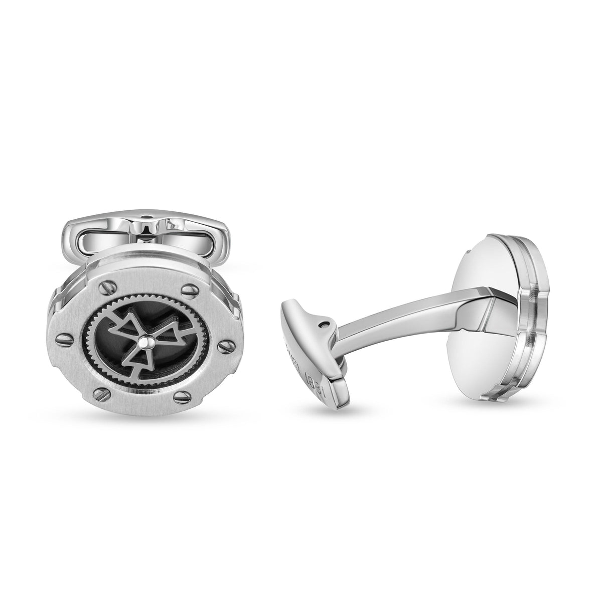 Cerruti 1881 CIAGC0008602 Cuff 2 G Two Tone Silver Gray Cufflinks