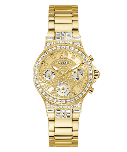 GUESS GW0320L2 ANALOG WATCH Women's Champagne Sunray Dial Gold Round Case/Gold Stainless Steel Bracelet