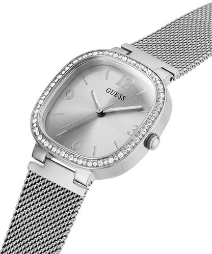 GUESS GW0354L1 – Ladies Analog Watch – Silver-Tone Stainless Steel Mesh Bracelet