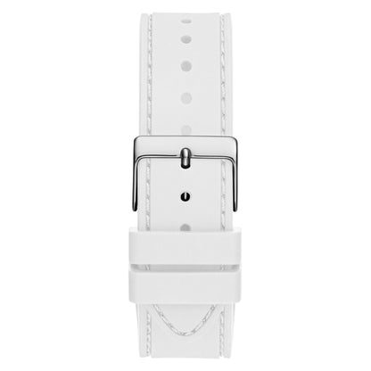 Guess Princess GW0439L1 Silver Dial White Silicone Strap