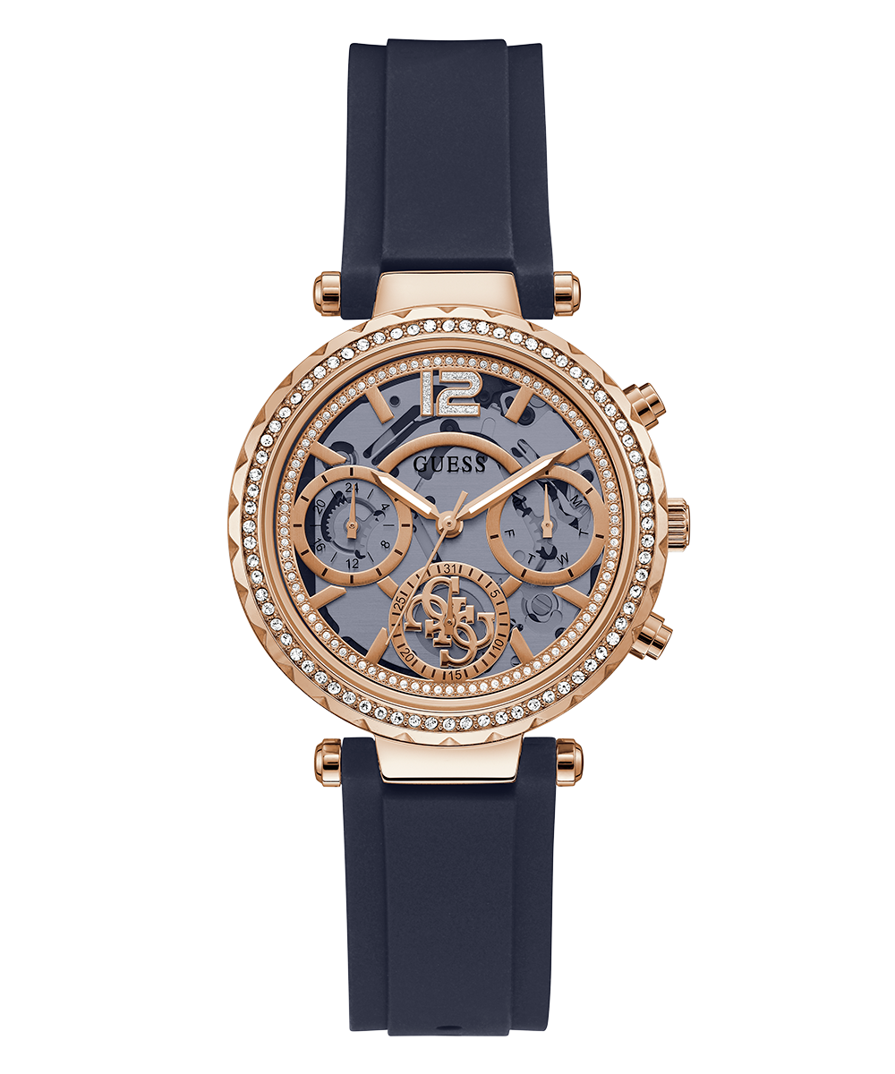 Guess GW0484L2 Watch For Ladies Case Color Rose Gold - Round Shape Silicone Strap