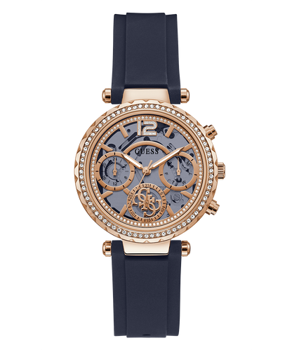 Guess GW0484L2 Watch For Ladies Case Color Rose Gold - Round Shape Silicone Strap
