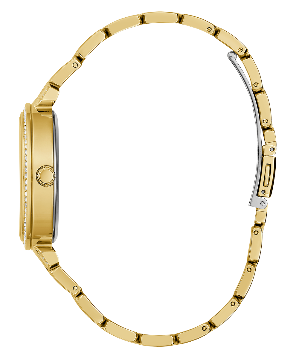 Guess GW0528L2 Ladies Watch Analog Movement Round Shape Gold Tone Polished Stainless Steel Bracelet