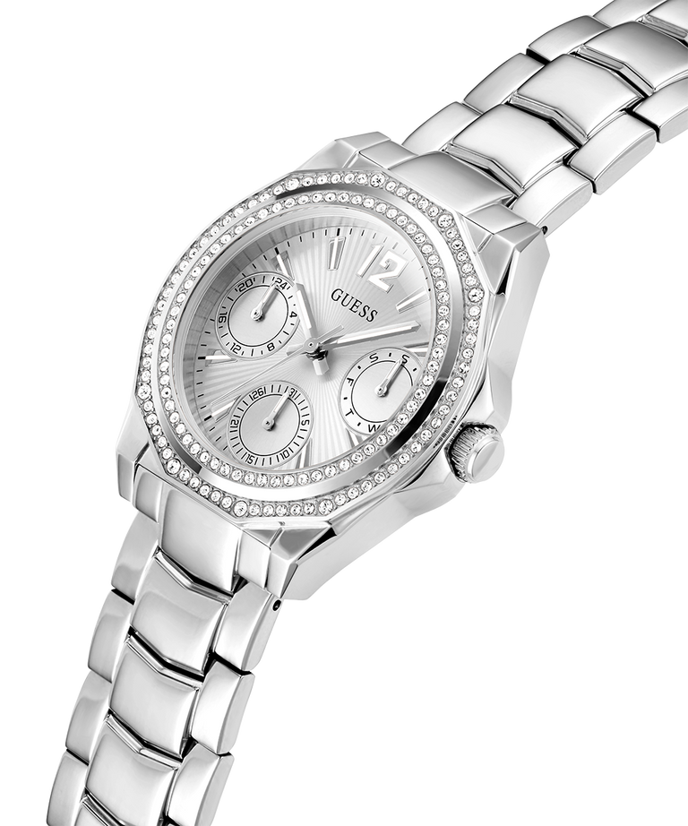 GUESS Ladies Silver Tone Multi-function Watch GW0685L1