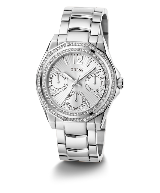 GUESS Ladies Silver Tone Multi-function Watch GW0685L1