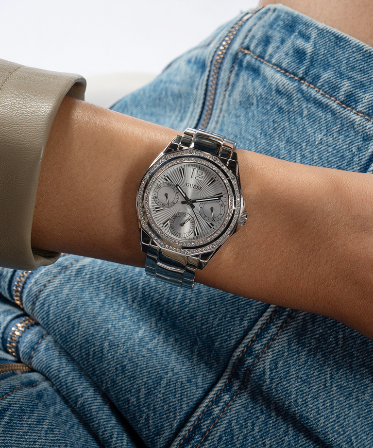 GUESS Ladies Silver Tone Multi-function Watch GW0685L1