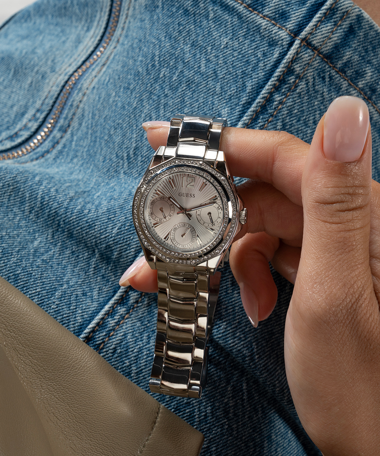 GUESS Ladies Silver Tone Multi-function Watch GW0685L1