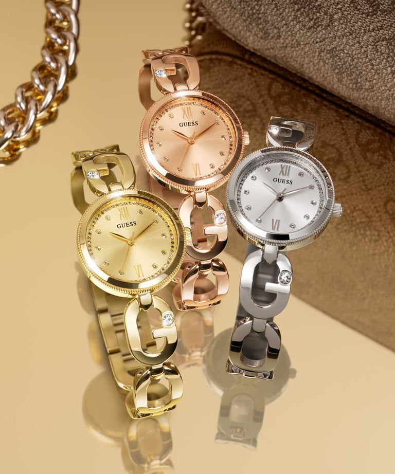 Guess Women's Gold Stainless Steel Watch, Champagne Dial | Gw0759l2