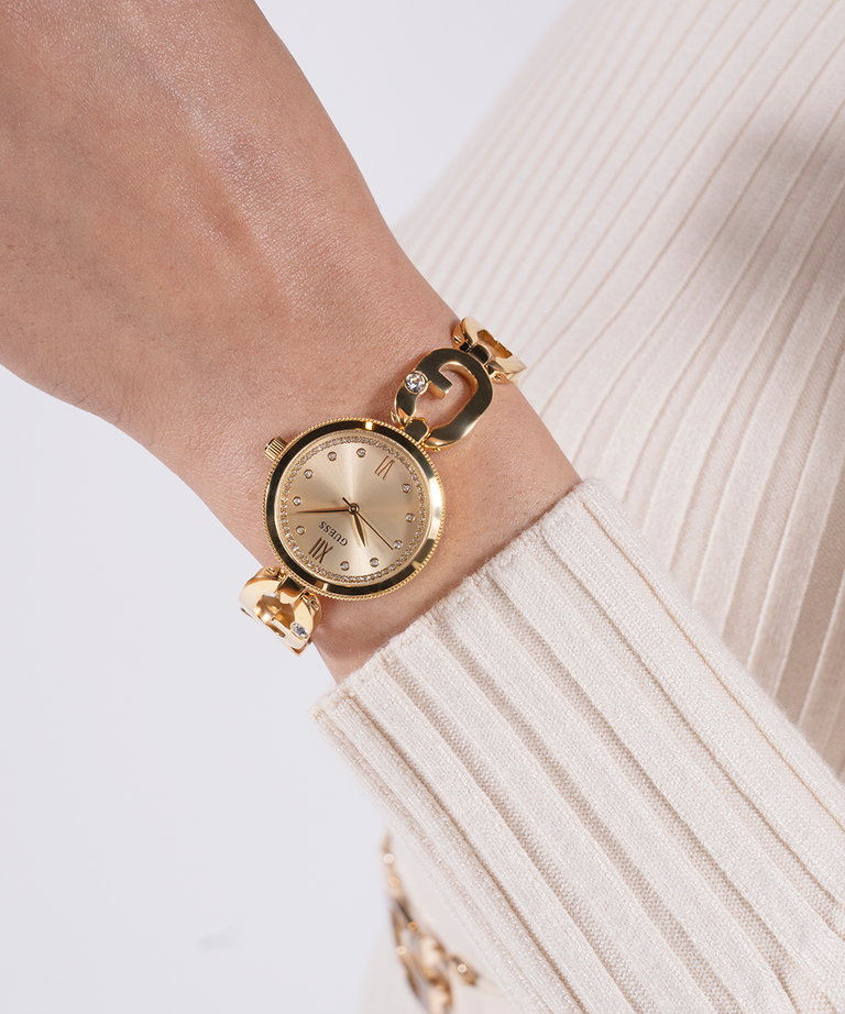 Guess Women's Gold Stainless Steel Watch, Champagne Dial | Gw0759l2