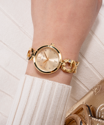 Guess Women's Gold Stainless Steel Watch, Champagne Dial | Gw0759l2
