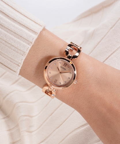 Guess Women's Rose Gold Watch, Recycled Steel | Gw0759l3